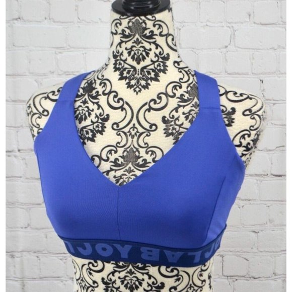 JOYLAB Women's Logo Band -‎ X Cross Back Sports Bra SIZE SMALL Blue - Picture 1 of 6